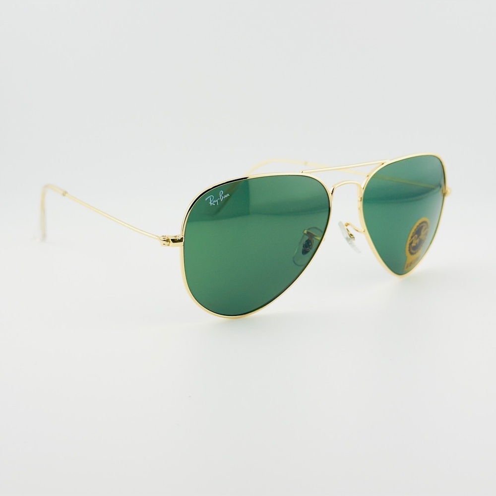 Ray-Ban Aviator Classic Sunglasses RB3025 Polished Gold Frame G-15 Green Lenses - Picture 7 of 14